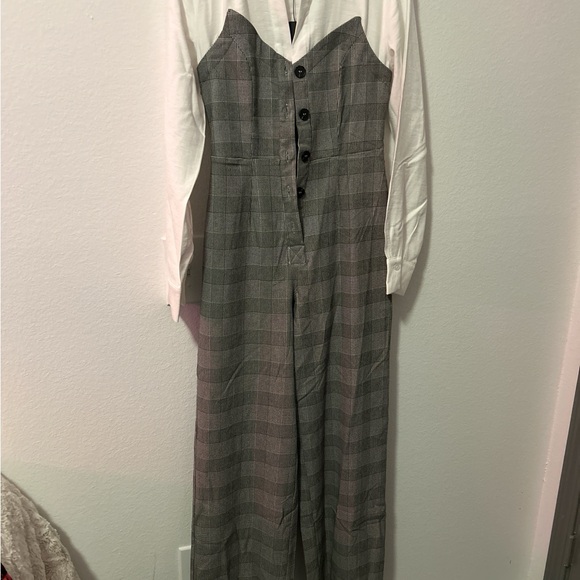 Fashion Nova Gray Checkered Jumpsuit - Picture 2 of 5